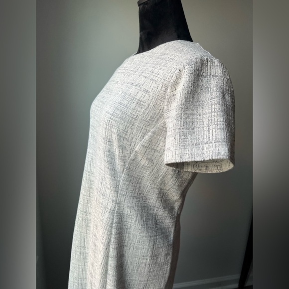 NWOT Ann Taylor Textured Cream/Grey Dress - Picture 4 of 11